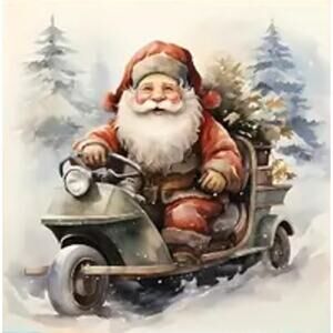 Diamond Art     Santa taking Drive   10 X 10 in   Materials Included      Adult